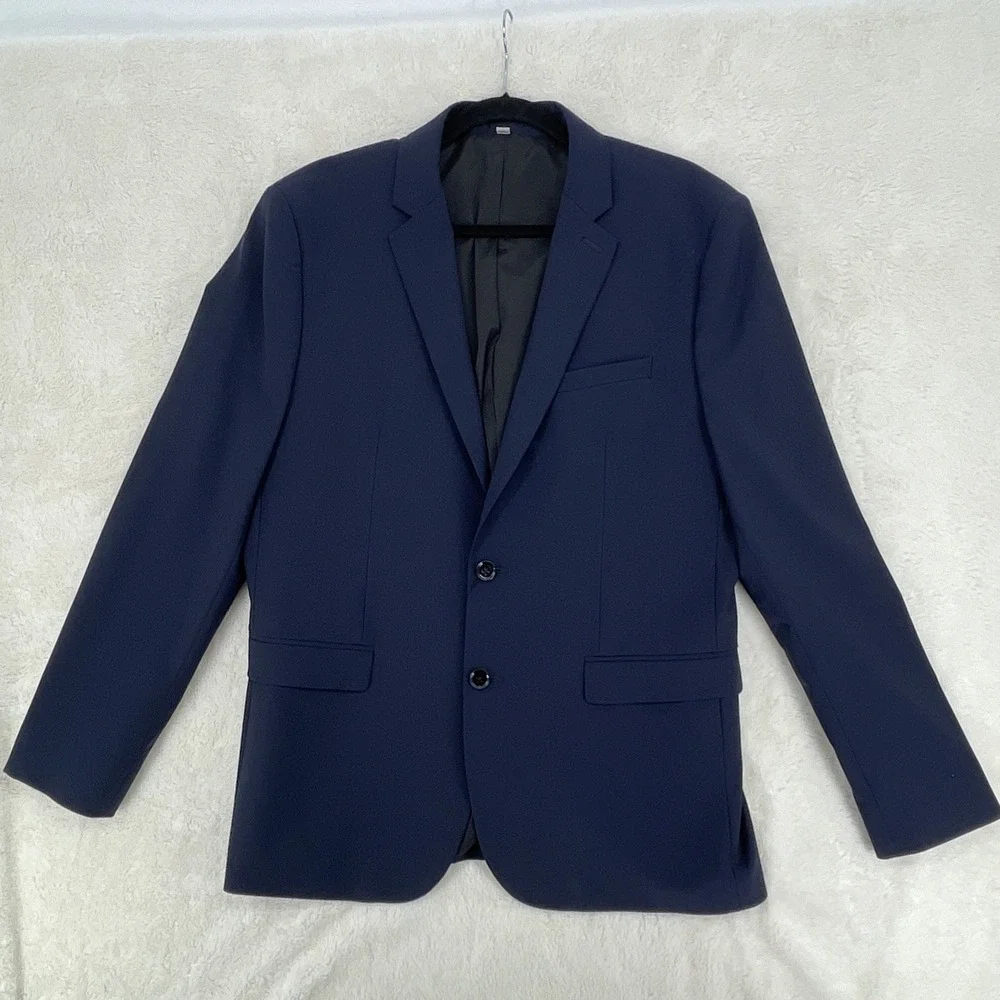 Express Blazer Mens 42R Navy  Slim Sport Coat Performance Stretch Work Travel